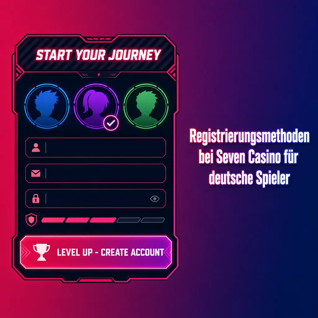 Registrierungsmethoden bei Seven Casino für deutsche Spieler: Standard, Express und Social Media.