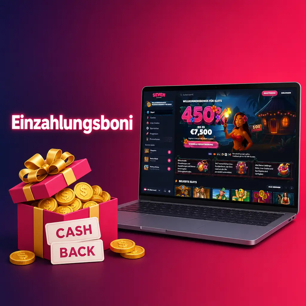 Seven Casino Einzahlungsboni: Willkommensbonus, Freispiele und wöchentliche Reload-Aktionen beanspruchen.